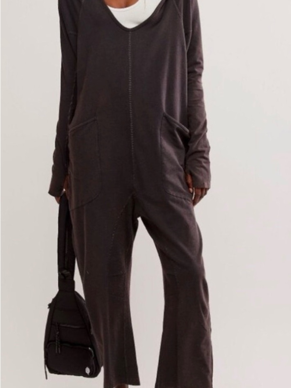 Free People Movement Hotshot onsie long sleeve in Charcoal Gray